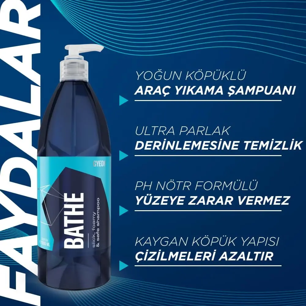 GYEON%20Q²M%20Bathe%20PH%20Nötr%20Cilalı%20Oto%20Şampuanı%20-%20500%20ml%20-Yüksek%20Konsantre%20Jel%20Araç%20Yıkama%20Köpüğü